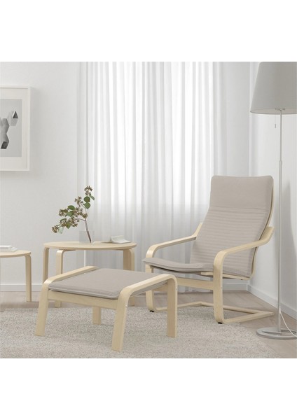 Poang Sallanan Koltuk ve Ayak Uzatma Taburesi Knisa Açık Bej Huş fırsatları