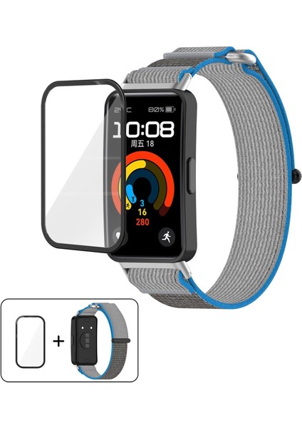 Huawei Band 10/10 Nfc Için Filmli Naylon Saat Kayışı (Yurt Dışından)