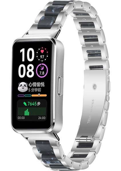 Huawei Band 10 / 9 / 8 Için Metal Reçine Kayış (Yurt Dışından)
