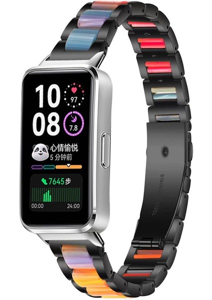 Huawei Band 10 / 9 / 8 Için Metal Reçine Kayış (Yurt Dışından)