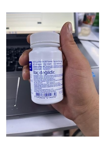 Pure Encapsulations Vitamin B12 1000 Mcg, 60 Kapsül, Metilkobalamin Form, Vegan fiyatları