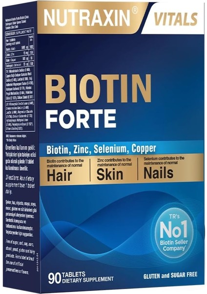 Nutraxin Biotin Forte 5000 Mcg 60 Tablet Saç ve Tırnak Vitamini, Biyotin, Çinko, Selenyum, Bakır modelleri