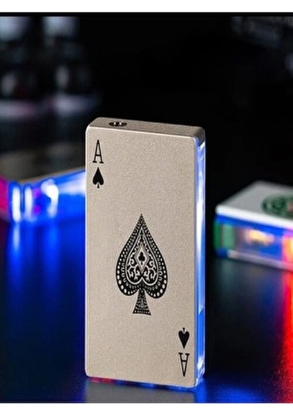 Sıradışı Metal İskambil Kartları Temalı Jet Çakmak Beyaz indirimleri