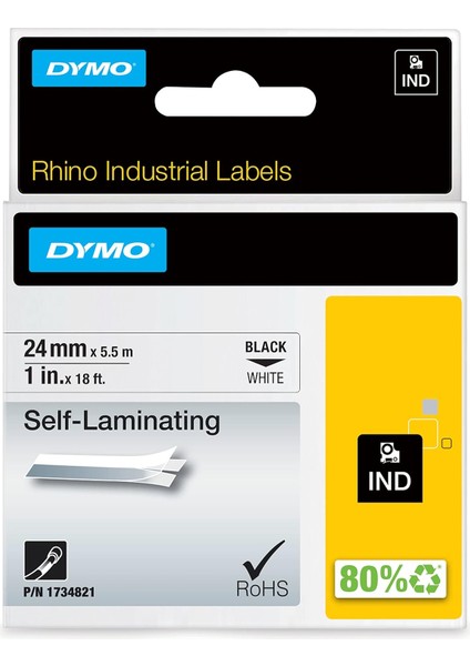 , Lamine (24 mm x 5.5 Mt), Beyaz/siyah - 1734821