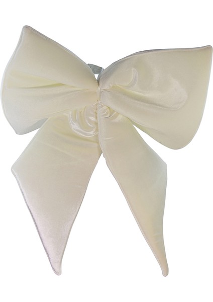 Yılbaşı Süsü Kadife Fiyonk Beyaz 50 cm