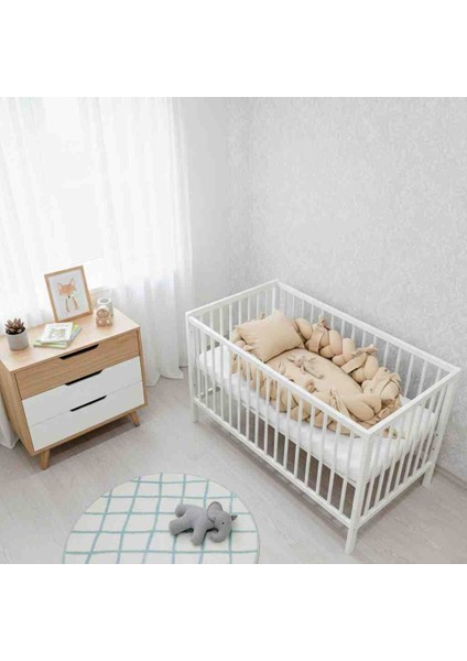 Babynest %100 Pamuk Özel Tasarım Örgü Korumalık Kenarlı Bebek Yatağı fiyatları