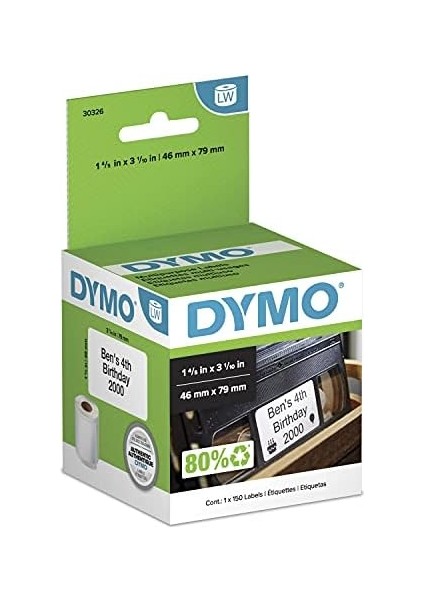 Labelwriter Etiket Yazıcıları Için Lw Video Üst Etiketleri, Beyaz, 1-4/5'' x 3-1/10'', 1 Rulo 150 (30326) fiyatları