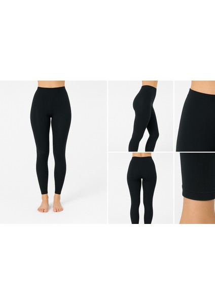 Modal Kumaş Yüksek Bel Uzun Tayt | Siyah – Esnek, Toparlayıcı indirimleri