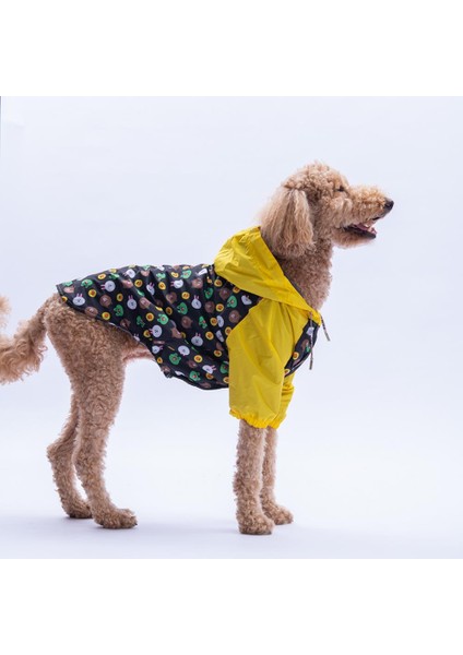 Osaka Smile Sarı Emoji Desenli Büyük Irk Köpek Montu Köpek Yağmurluğu Köpek Kıyafeti Köpek Elbisesi fırsatları