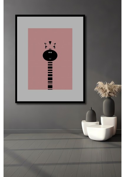 Dekoratif Ahşap Dikdörtgen Tablo Zebra Yüzü Çerçeve Görünümlü