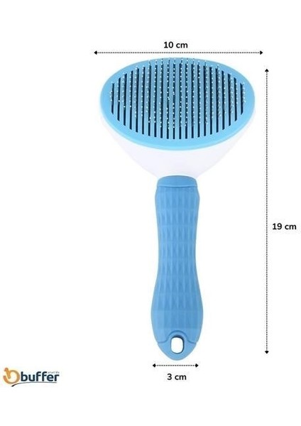Buffer® Kedi Köpek Tüy Toplayıcı Kendini Temizleyebilen Ergonomik Saplı Evcil Hayvan Tarağı fırsatları