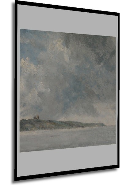 Dekoratif Ahşap Dikdörtgen Tablo Kıyı Manzarası Fırtına Bulutları Çerçeve Görünümlü modelleri