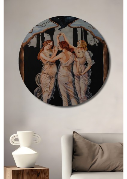 Dekoratif Ahşap Yuvarlak Tablo Ormanın Perileri