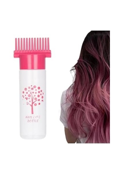 Gaman Profesyonel Ya Da Evde Kullanıma Uygun Tarak Şeklinde Saç Bakım Yağı, Saç Boyama Aplikatör Şişesi Pembe
