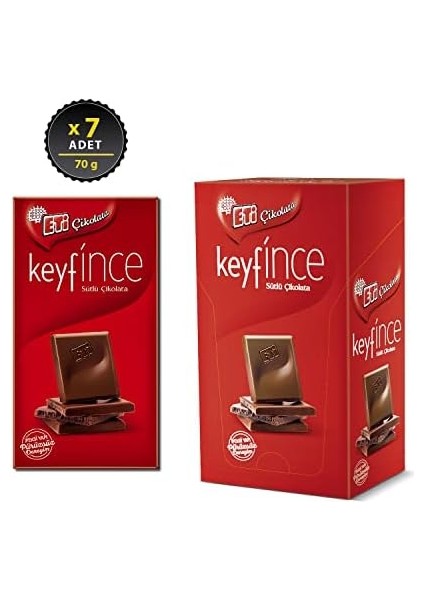 Eti Keyf'ince Bol Sütlü Çikolata 70 G x 7 Adet fiyatları