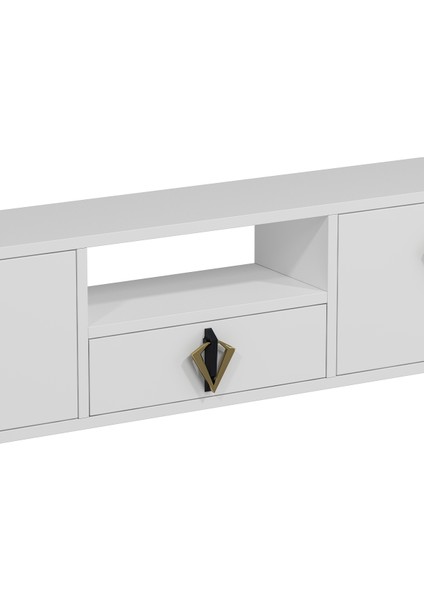 1315DROPCT-32 Duvara Montaj Tv Sehpası Beyaz Gümüş indirimleri