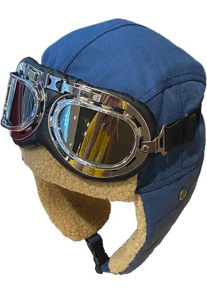 Retro Havacı Şapkası Gözlük Erkek ve Kadın Kış Kalınlaşmış Sıcak (Yurt Dışından)