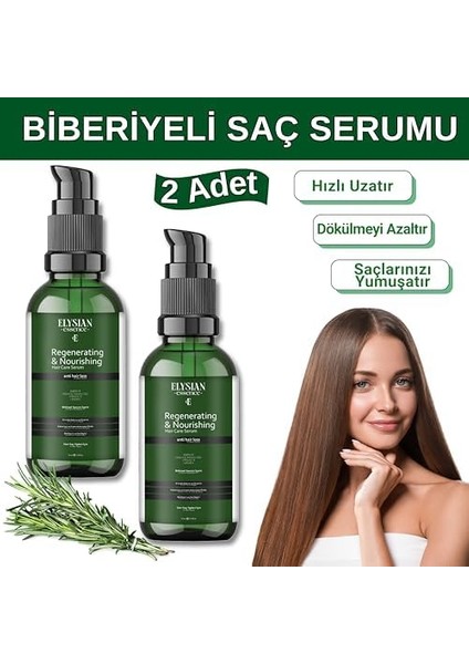 Elysian Essence Biberiyeli Saç Serumu 2'li Set Hızlı Uzama Etkili ve Dökülmeye Karşı - Organik Argan Yağı, Vitamin E, Keratin fiyatları