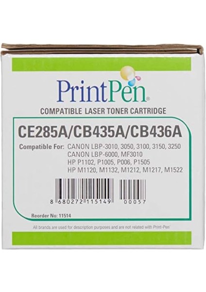 Printpen CE285A,CB435A,CB436A & Can. CRG-712,713,725 Muadil Toner modelleri