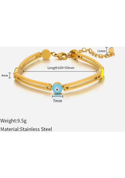 YUANYING-CH497 Altın Renkli Gözler Paslanmaz Çelik Bileklik (Yurt Dışından) fiyatları