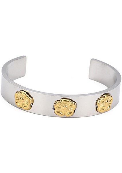 YUANYING-CH1134 Gümüş Açık Paslanmaz Çelik Bileklik (Yurt Dışından)