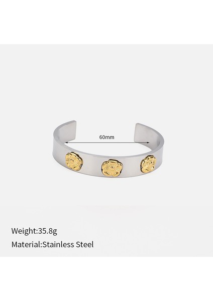 YUANYING-CH1134 Gümüş Açık Paslanmaz Çelik Bileklik (Yurt Dışından) fiyatları