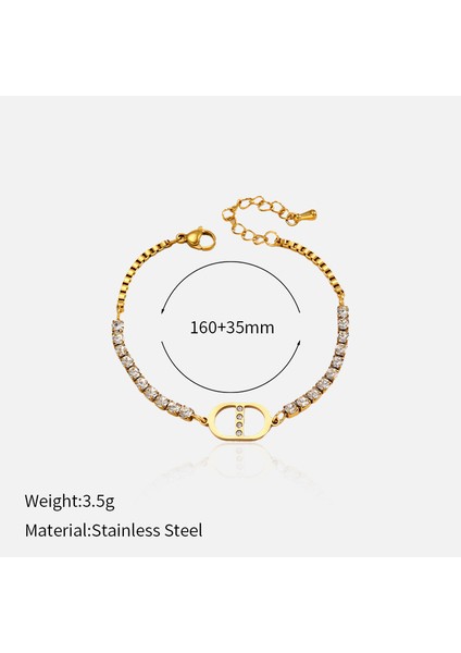 YUANYING-CH606-4 Altın Tonlarında Zirkonyum Kaplama Paslanmaz Çelik Bileklik (Yurt Dışından) fiyatları