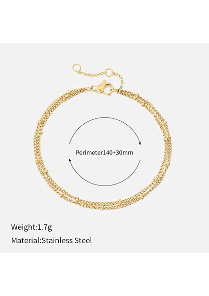 YUANYING-CH35091 Altın Sade Çift Katmanlı Paslanmaz Çelik Bileklik (Yurt Dışından) fiyatları