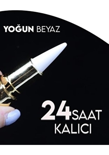 Beyaz Kajal Eyeliner Krem Suya Dayanıklı Yumuşak Doku 9 cm Uzun Süre Kalıcı