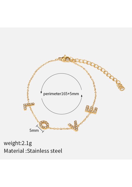 Yuanying-Yhch-8 Altın Harfli ve Zirkonyum Kaplamalı Paslanmaz Çelik Bileklik (Yurt Dışından) fiyatları