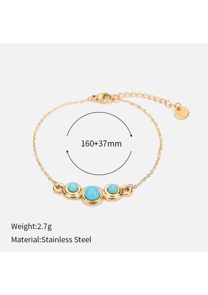 YUANYING-JC1573 Altın Tonlarında Yeşil Taşlı Paslanmaz Çelik Bileklik (Yurt Dışından) fiyatları
