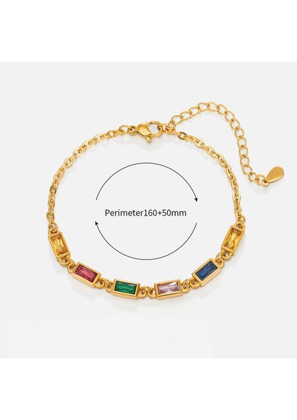 YUANYING-CH862 Altın Tonlarında Renkli Kristal Işlemeli Paslanmaz Çelik Bileklik (Yurt Dışından) fiyatları