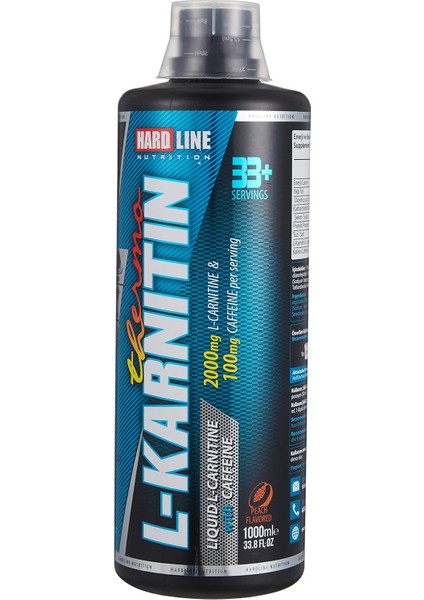 Hardline Nutrition L-Karnitine Thermo - Şeftali, 1000 gr