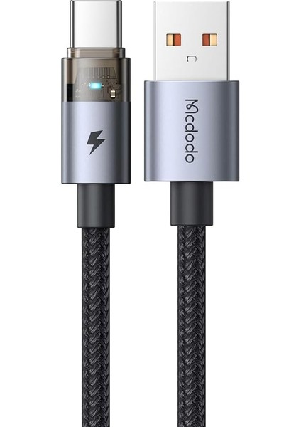 CA-6890 USB To Type-C Hızlı Şarj Kablosu | Gösterge Işıklı, 6A Akım Destekli