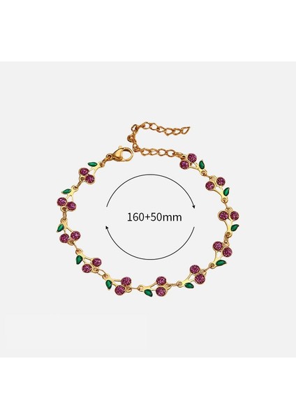 YUANYING-CH1206-1 Altın Meyve Kiraz Paslanmaz Çelik Bileklik (Yurt Dışından) fiyatları