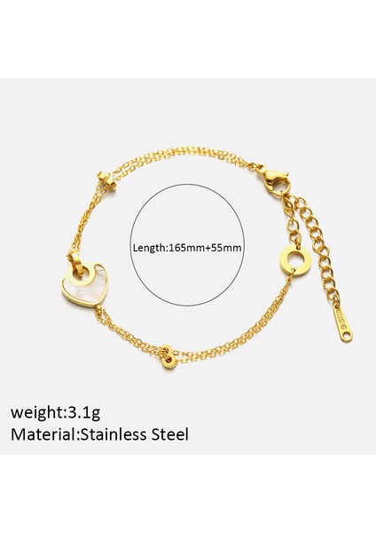 YUANYING-CH1087 Altın Sade Kalp Paslanmaz Çelik Bileklik (Yurt Dışından) fiyatları