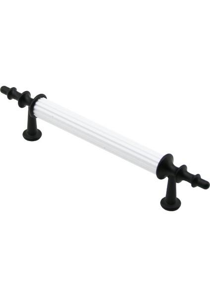 10 Adet Beyaz - Si̇yah Boru Kulp 9.6cm (5193)