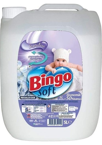 Bingo Soft Sensitive Hipoalerjenik Çamaşır Yumuşatıcısı (1 x 5 L)