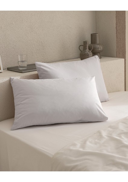 Manon %100 Pamuk Ranforce Düz 2'li Yastık Kılıfı Seti - Taş indirimleri
