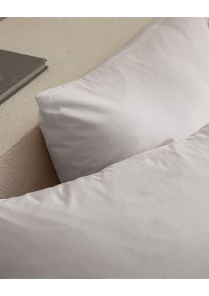 Manon %100 Pamuk Ranforce Düz 2'li Yastık Kılıfı Seti - Taş