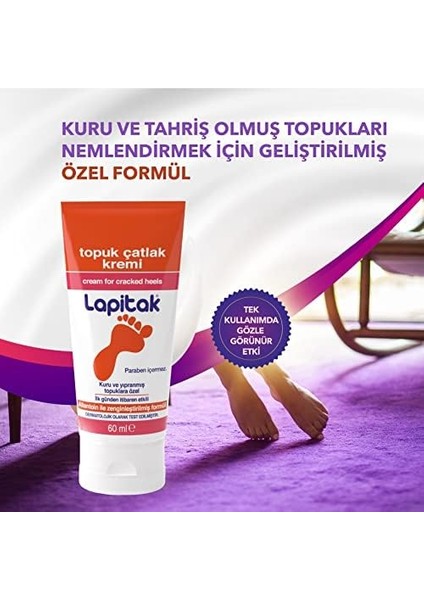 Lapitak Topuk Çatlak Kremi 60ML - Ayak Kremi - Ayak Bakımı - Ayaklardaki Çatlakları Engenlemeye Yardımcı Olur. Kuru ve Yıpranmış Ayaklarda 24 Saat Içinde Etkisi Hissedilir. fiyatları