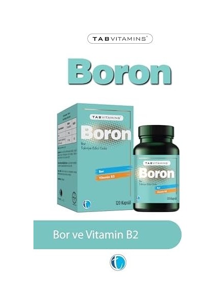Tabvıtamıns Boron 120 Bitkisel Kapsül Bor 3 Mg Vitamin B2 fiyatları