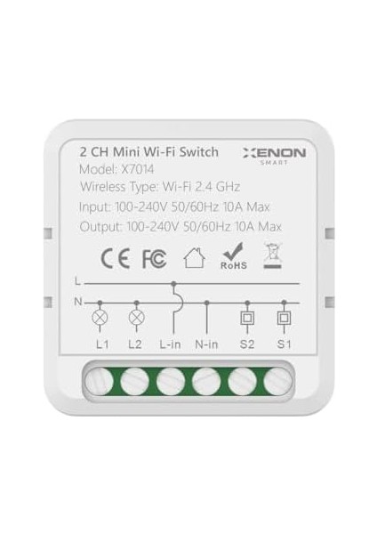 Smart Ikili Wi-Fi Akıllı Anahtar (16A 220V Röle) Iki Yönlü Işık Şalteri Röle Modülü Mobil Uygulama Denetimli Uyumlu / Destekli Switch X7014 modelleri