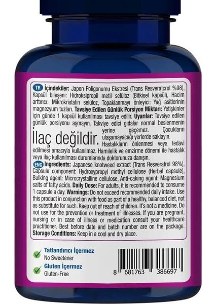 One Up Resveratrol 30 Kapsül Aromasız Renkli fiyatları