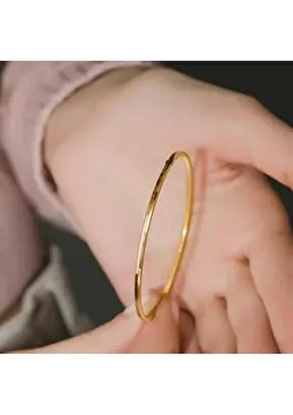 Ajda Bilezik 8 Ayar Sarı Altın Nişan Evlilik Temalı Kadın Kullanımı İçin