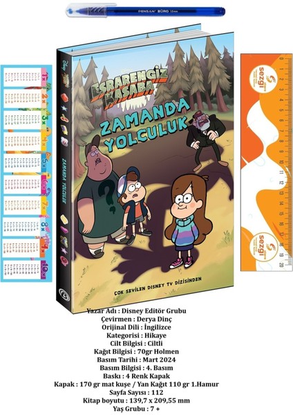 Disney Esrarengiz Kasaba Zamanda Yolculuk 7+Yaş ve Tükenmez Kalem+Sezgistore Ayraç Cetvel