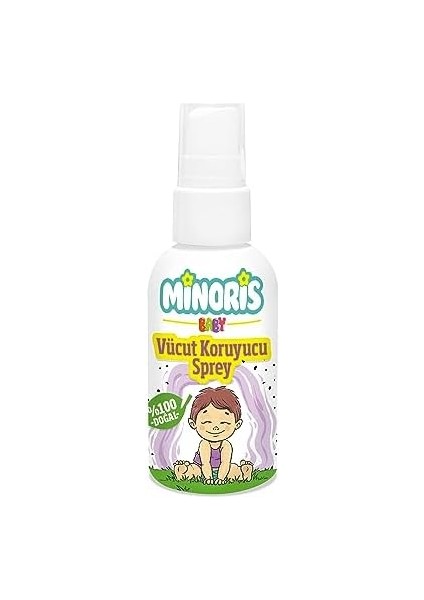 Minoris Baby Organik Vücut Koruyucu Sprey, Vegan 100ML