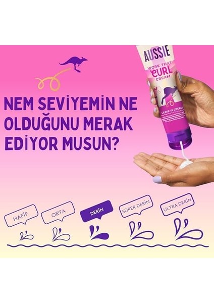 Aussie Work That Curl Dalgalı ve Kıvırcık Saçlar Için Durulanmayan Saç Kremi 160ML modelleri
