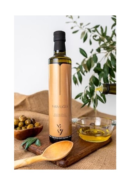 Farmuğla Premium Erken Hasat Soğuk Sıkım Extra Virgin Zeytinyağı - 500ML,%100 Doğal, Yüksek Polifenollü, 0.3 Asit, Salata ve Sofra Kullanımı Için Ideal modelleri