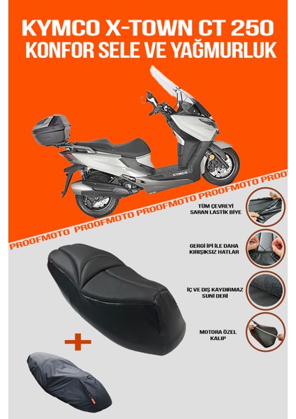KYMCO X-TOWN CT 250 Konfor Sele ve Yağmurluk Kılıf